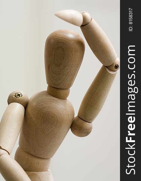 Image of a wooden figure posing. Image of a wooden figure posing