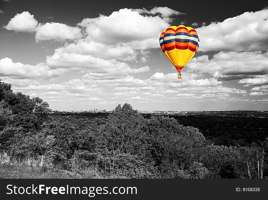 Sky and landscape from the South Mountain Reservation in New Jersey