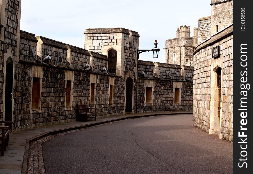 Walkway through Windsor Castle, London. Walkway through Windsor Castle, London.