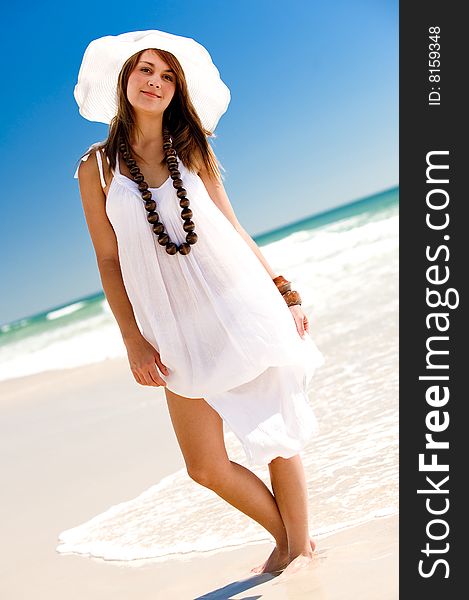 An attractive young woman on the beach. An attractive young woman on the beach