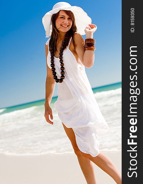 An attractive young woman on the beach. An attractive young woman on the beach
