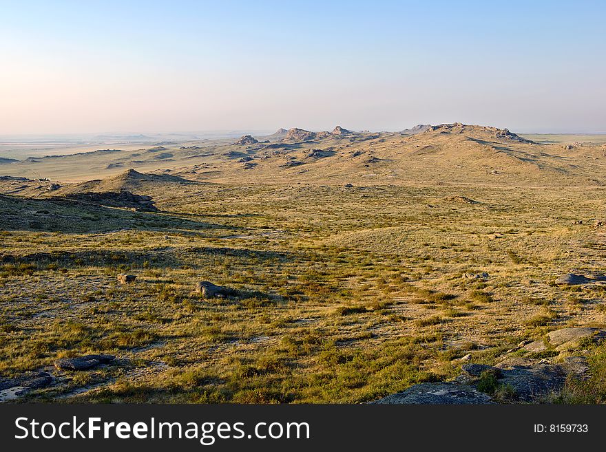 Steppe with rocks