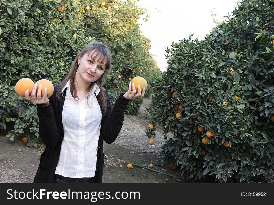 The girl gathers in a orange, California. The girl gathers in a orange, California