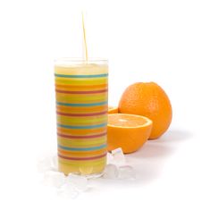 Oranges, Ice And Juice Royalty Free Stock Images