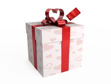 Present With Red Hearts & Tag Stock Photos