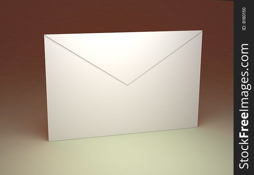 The drawn paper white envelope one isolated