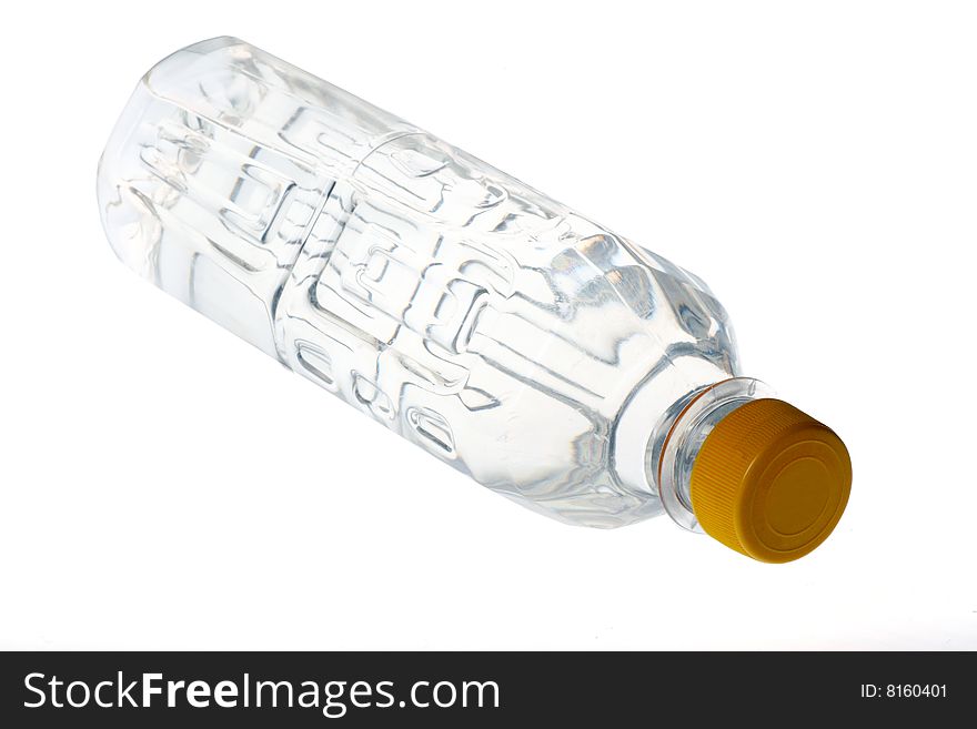 Bottle of water on white background