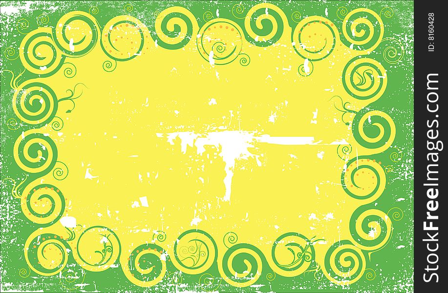 Abstract green and yellow grunge background