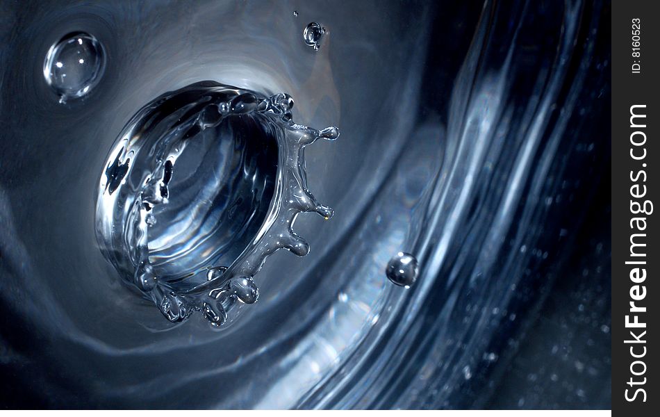 Water crown with drops of water. Water crown with drops of water