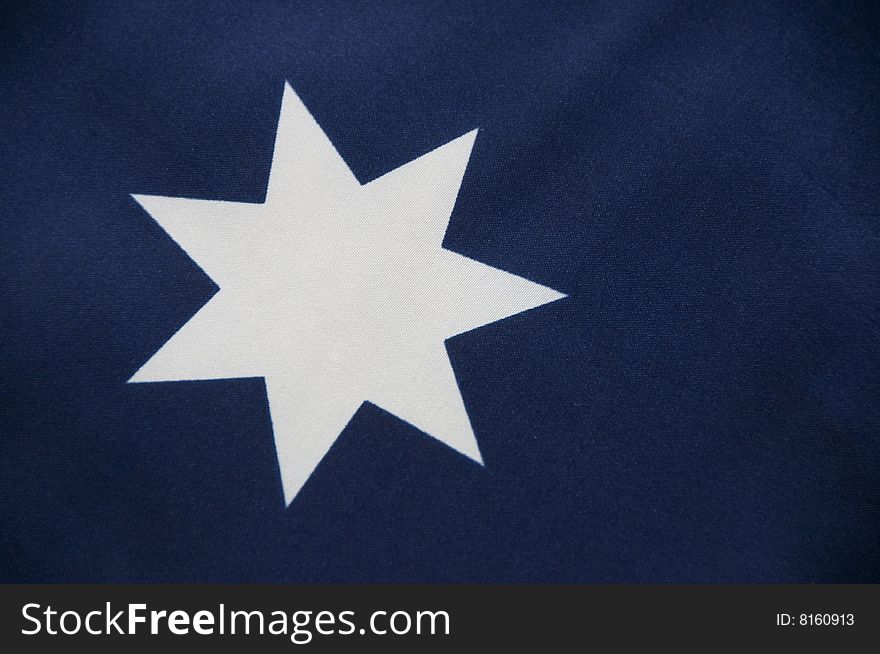 Close up view of a star on the Australian flag. Close up view of a star on the Australian flag