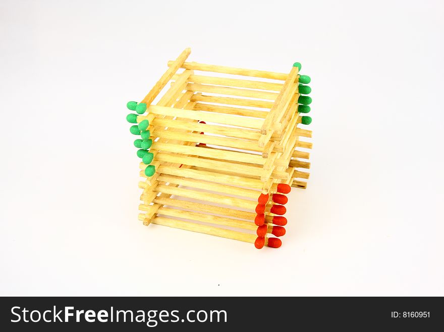 Matches arranged in a stack of two-color. Matches arranged in a stack of two-color