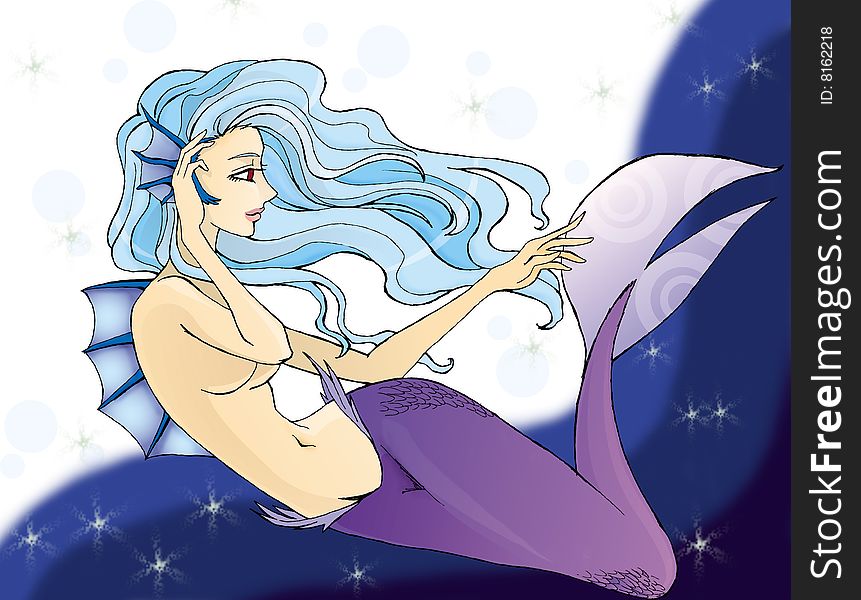 Sexy mermaid in the ocean