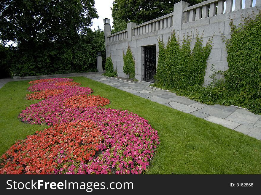 A popular garden in Oslo, Norway during the summer. A popular garden in Oslo, Norway during the summer