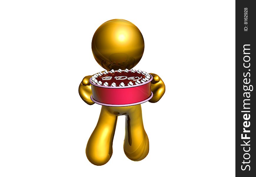 Icon Figure With Birthday Cake