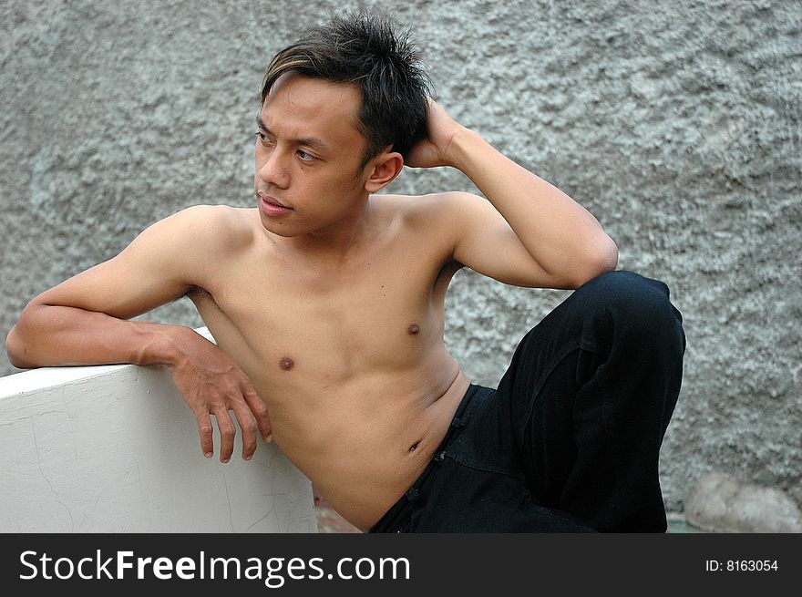 Young asian man with healthy and sexy body. Young asian man with healthy and sexy body