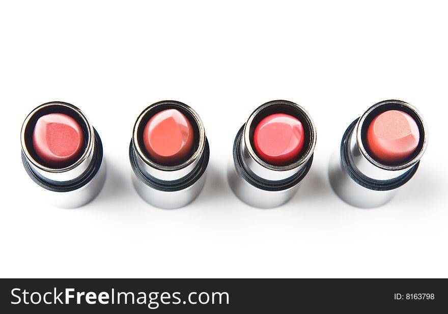 Photo of lipstick. Isolated on white background