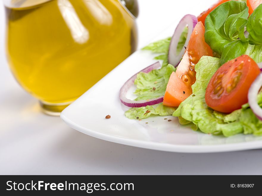 Healthy salad with lettuce, tomato,