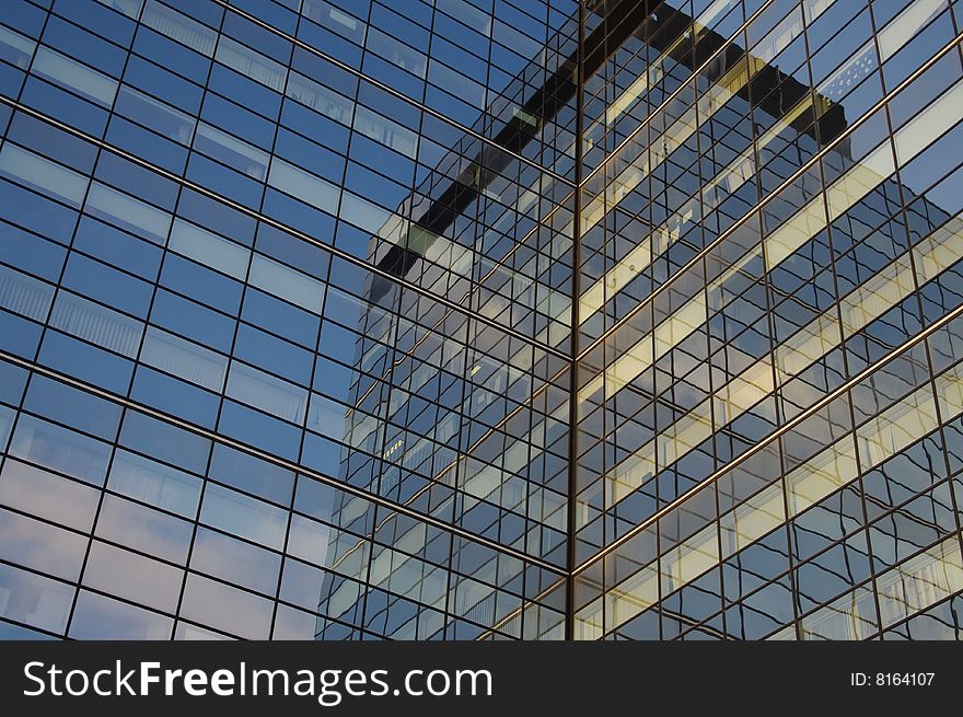 Modern glass and steel office building. Modern glass and steel office building