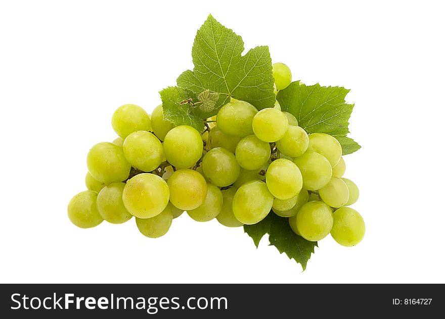 Bunch with leaves isolated on a white background. Bunch with leaves isolated on a white background