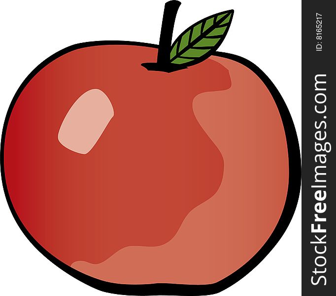 An apple created using 3 spot colors.