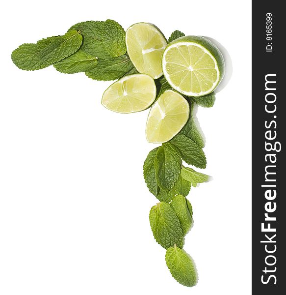 Limes With Mint Leaves, Decoration Element