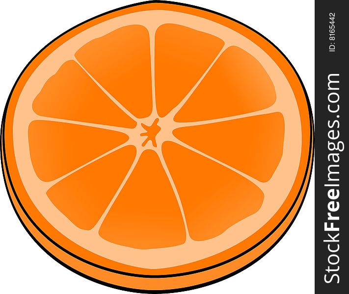 An orange slice created with black and a spot color. An orange slice created with black and a spot color