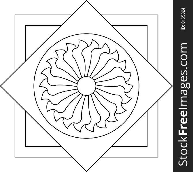 Outlines Of Floral Stained Glass