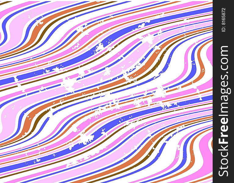 Grungy vector background of bended stripes