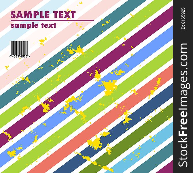 Grungy vector design of stripes with barcode. Grungy vector design of stripes with barcode