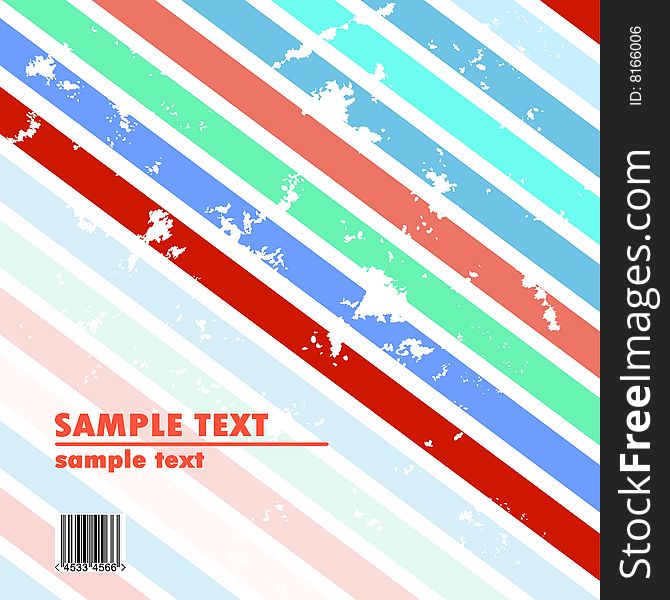 Grungy vector design of stripes with barcode. Grungy vector design of stripes with barcode