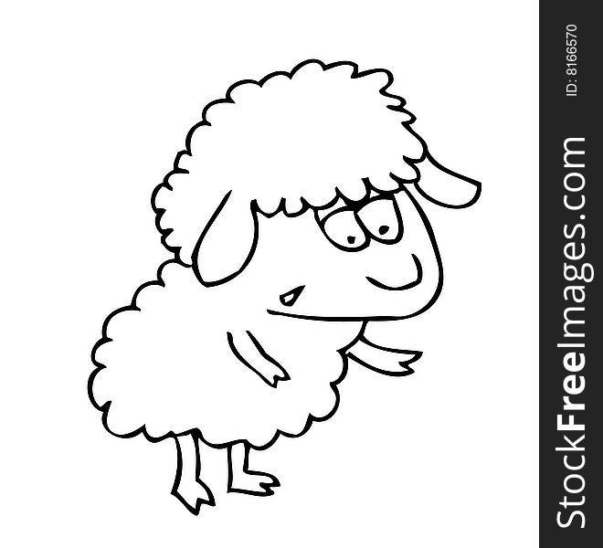 Nice little sheep. vector image