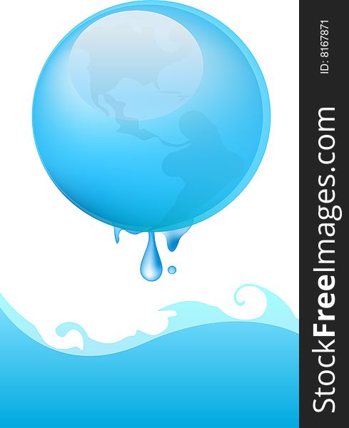 Conceptual global warming on white background. Conceptual global warming on white background