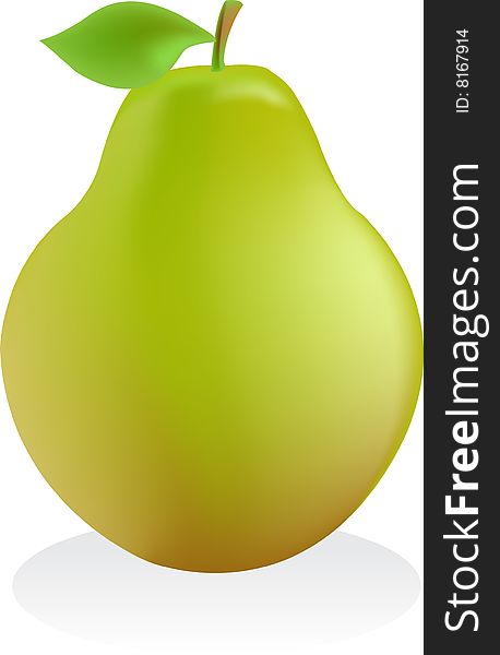 pear on clean white background