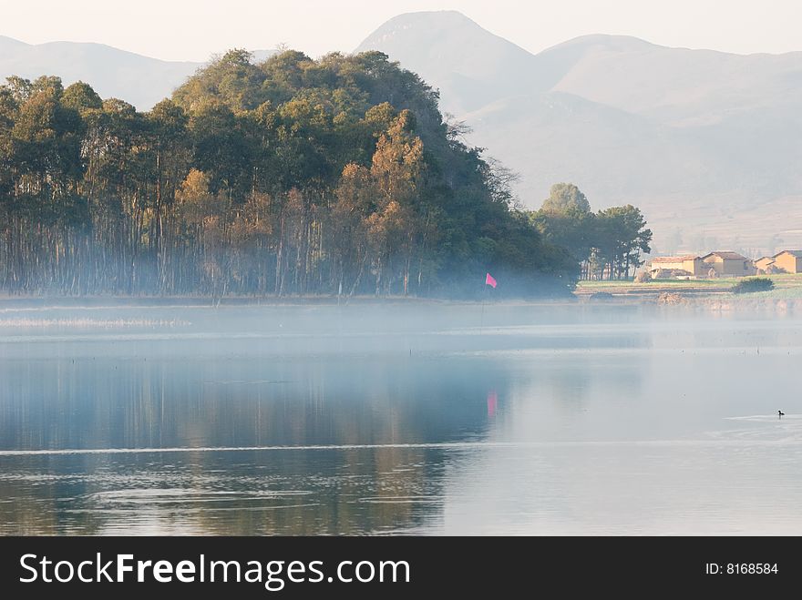 Has the fog lake, looks like the deity housing the place