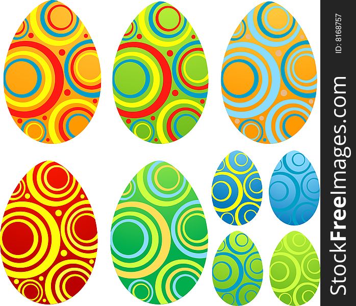 Multicolored easter eggs