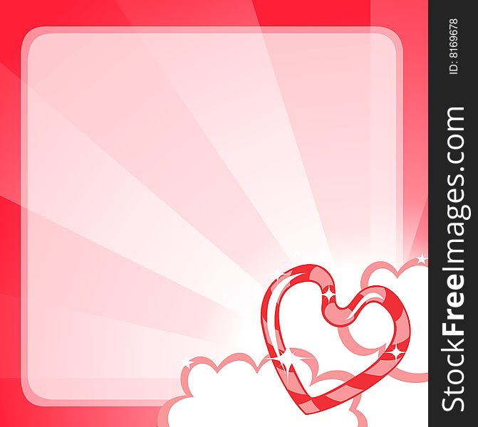Vector illustration of Valentine's Day background, decorated with beautifull heart.