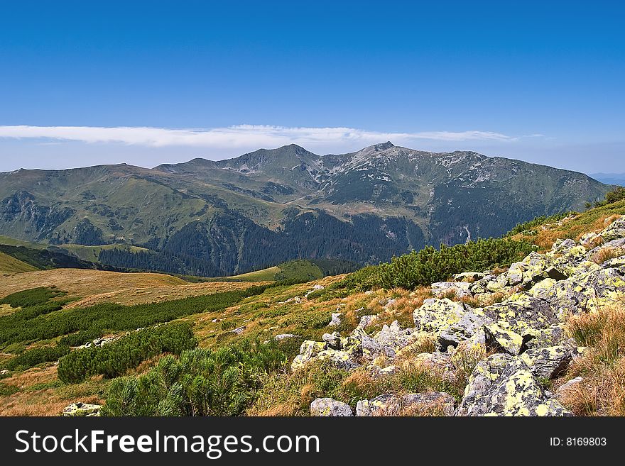 Mountain top ridge in Rodnei Mountains, Romania