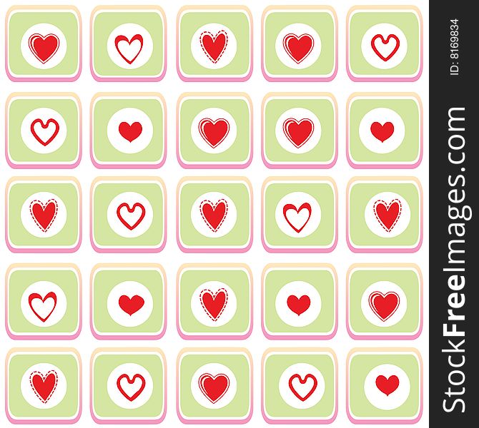 Vector illustration of Valentine's Day background, decorated with beautifull hearts. Vector illustration of Valentine's Day background, decorated with beautifull hearts.