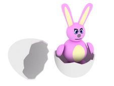 Pink Bunny In Egg Royalty Free Stock Images