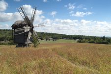 Beautiful Windmill Landscape. Royalty Free Stock Photos