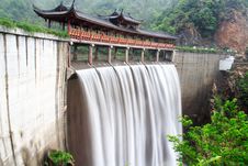 Chinese Temple With Waterfall Royalty Free Stock Photo Chinese Temple With Waterfall Royalty Free Stock Photo