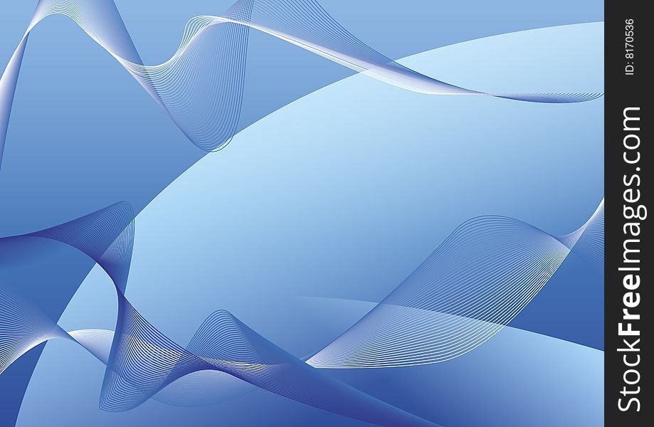 Abstract composition consisting of lines and shapes on a blue background. Abstract composition consisting of lines and shapes on a blue background