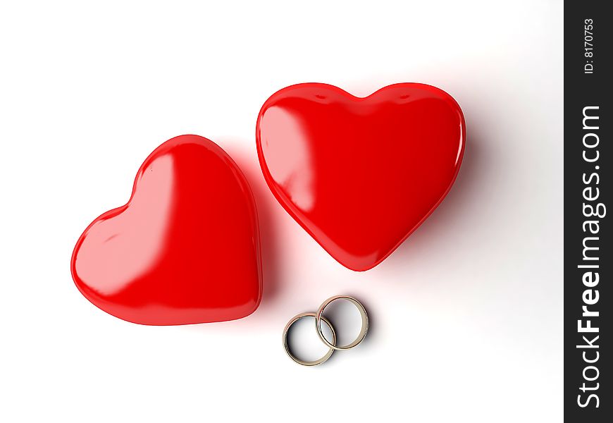 Wedding Rings And Heart