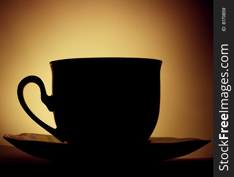 Coffee cup in back light