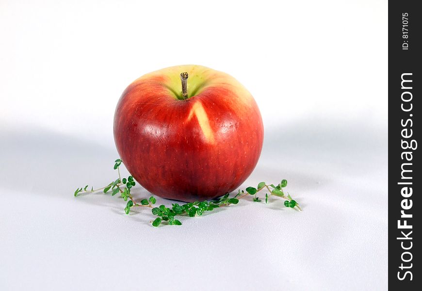 Delicious red apple on a white background. Delicious red apple on a white background