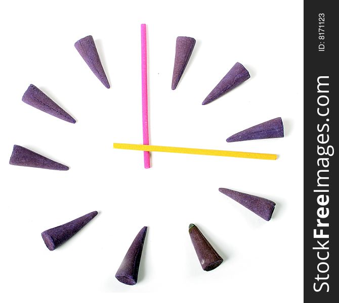 Clock by aroma sticks