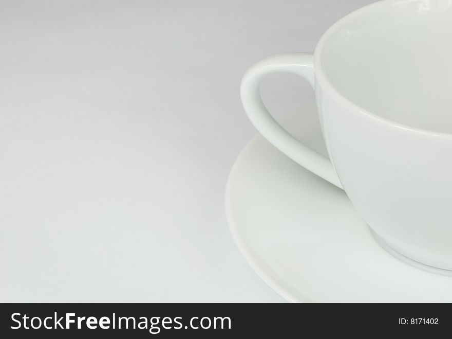 Empty coffee cup on white table. Empty coffee cup on white table