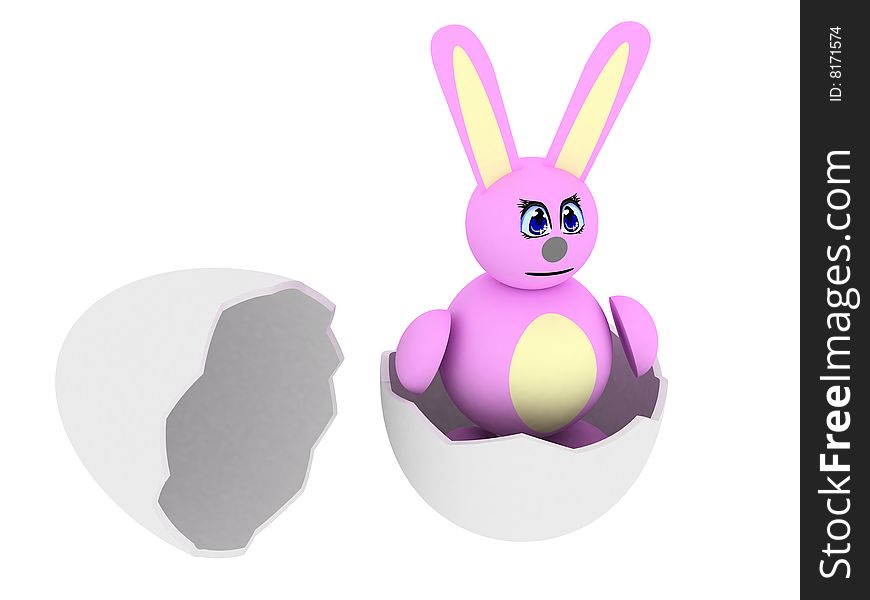 Pink Bunny In Egg