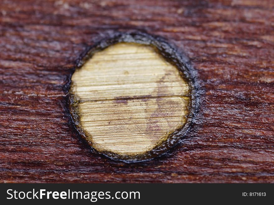 Small kitchen knife with wooden handle. Old and used. Close-up. Fragment. Macro. Small kitchen knife with wooden handle. Old and used. Close-up. Fragment. Macro.