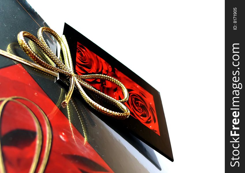 Chocolate with ribbon and card
